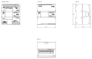 نفشه ابعادی CPU زیمنس مدل CPU1211C DC/DC/DC